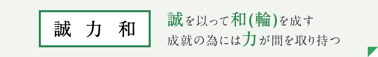 誠  力  和  誠を以って和(輪)を成す成就の為には力が間を取り持つ